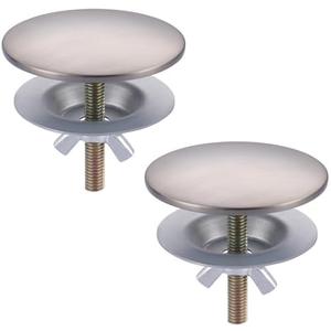 Kitchen Sink Hole Cover, 2 PCS Faucet Hole Cover for Kitchen Sink, Tap Hole Plate Stopper Cover Blanking Brass Metal Plug, Sink Countertop Hole Cap Cover, Brushed Nickel