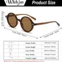 Retro Round Sunglasses for Men Womens Vintage Trendy Circle Sunglasses Costume Cosplay Sun Glasses UV400 Protection (Brown/Tea)