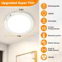 Rechargeable Motion Sensor Ceiling Light with Remote, Battery Operated Closet Light No Wiring, Wireless LED Shower Lights, 3 Colors Dimmable Indoor Overhead Lamp for Closet Shower Pantry Shed Hallway