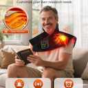 RELEXNOW Red Light Therapy for Shoulders and Neck Massage with Heat, 5000 mAh Battery Cordless Near Infrared Red Light Therapy Pad for Body, Wearable Heating Pad for Upper Back, Shoulder & Neck