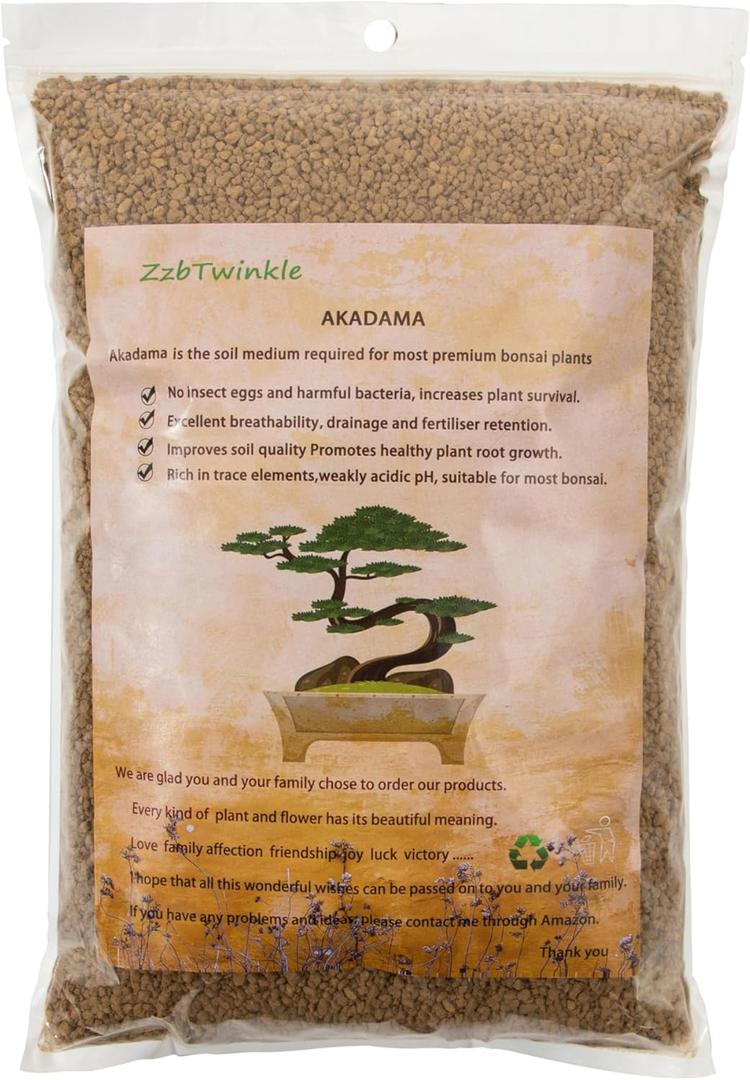 6 lb Extra Small Grain Japanese Super Hard Akadama Bonsai Soil (2-4mm), Indoor/Outdoor Plant Soil Mixture, Drainage and Breathable, Promote Rooting