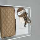 OCASE for iPhone 17 Pro Max Crossbody Wallet Case - Stylish PU Leather Handbag Phone Purse with Zipper Closure, Card Slots & RFID Blocking - Wrist Strap, Lanyard, Kickstand - Diamond Check Khaki