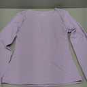 SUUKSESS Women Double Lined Fitted Basic T Shirts Crew Neck Long Sleeve Crop Top (X-Small, Lilac)