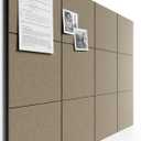 Bumusty Large Cork Board 47"x35" Alternative - 12 Pack Felt Wall Tiles with 70 Safe Removable Adhesive Tabs, 30 Pushpins, Cork Boards for Walls Pin Board Tack Board Cork Board (Dark Brown)