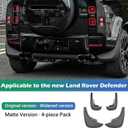Mud Flaps for Land Rover Defender 90 110 2020‑2026 Matte Black 4‑Piece Set