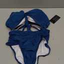 Tempt Me Women's Vintage Swimsuits Indigo Blue Retro Halter Ruched High Waist Bikini with Bottom M
(Indigo Blue)