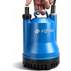 FOTING Sump Pump,1/4HP 1676GPH Portable Submersible Water Pump for Clean&Dirty Water Removal, Thermoplastic Electric Utility Pump for Pool Draining Hot Tub Garden Basement
