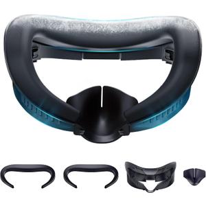 DESTEK Cooling Face Pad for Meta Quest 3 (NOT 3S), Stop PU Leather Overheating, 2 Replacement with Ice Gel & Breathable Ice Silk Cushions. Feels Like Cooling Arm Sleeves for Your Face. (black)