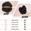 RUWISS Claw Clip Messy Bun Hair Piece Real Human Hair Buns Wavy Curly Chignon Hair Bun Extensions Tousled Updo Ponytail Hairpieces Hair Scrunchie with Clip for Women Brown