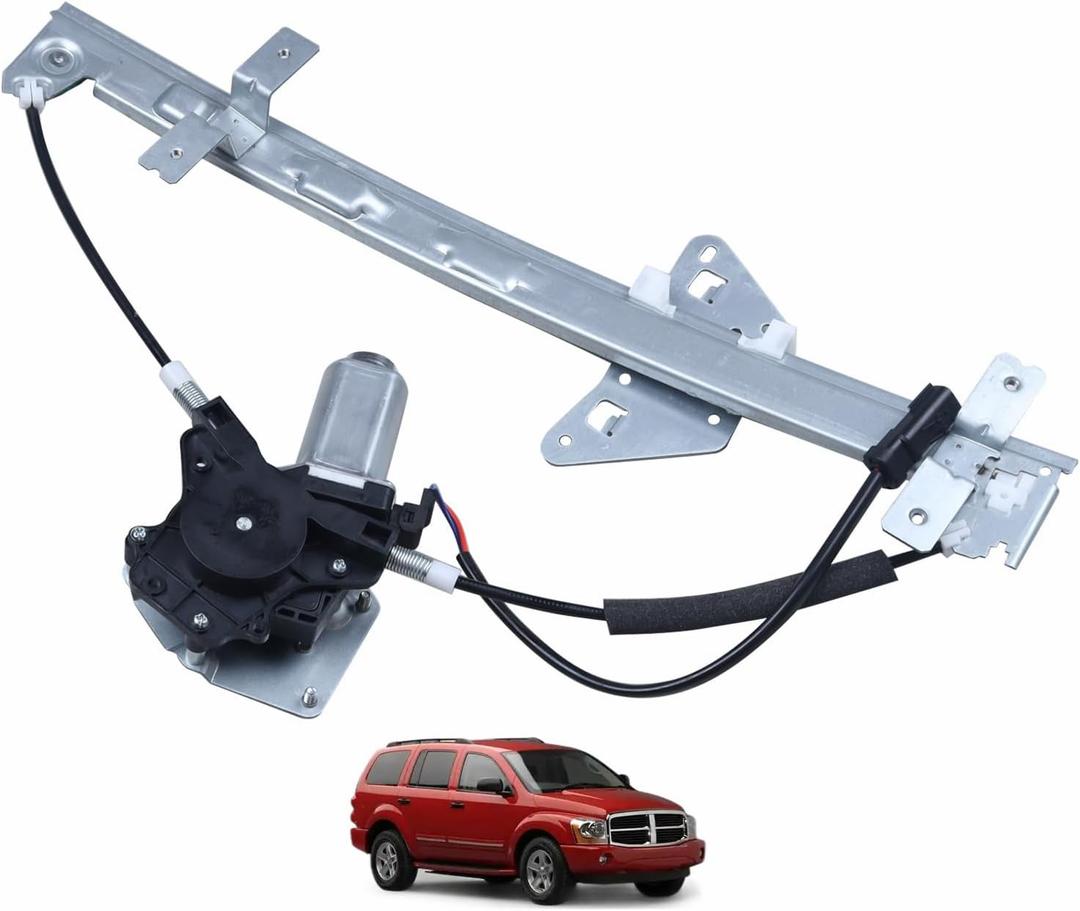 SHOWSEN fit 00-04 Dodge Dakota Quad/Crew Cab Only 98-03 Durango Rear Passenger (Right) Side Power Window Regulator w/ Motor