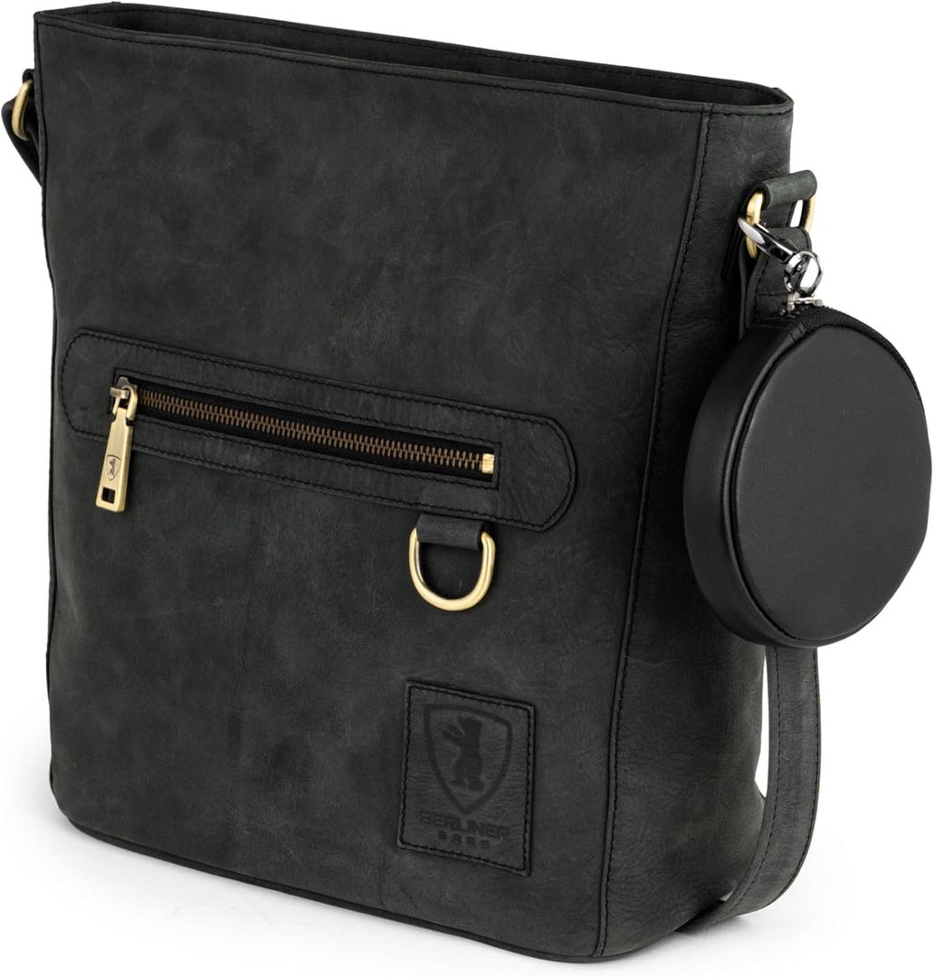 BERLINER BAGS Vintage Genuine Leather Shoulder Bag Siena, Handbag, Crossbody Bag for Women