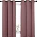 NICETOWN Room Darkening Curtains Drapes for Daughter's Bedroom, Window Treatment Thermal Insulated Grommet for Living Room (Dusty Bean Paste, 2 Panels, 42 by 63)
