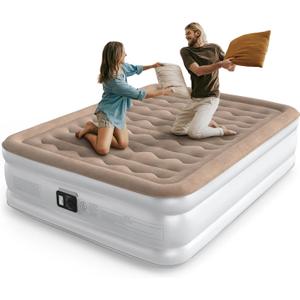 Air Mattress Queen with Built in Pump, Inflatable Mattress, Upgraded Blow up Mattress Queen Size for Home, Guest, Camping, Fast Inflation, Comfort Air Bed, colchon inflable