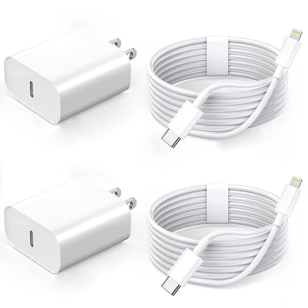 10FT Fast Charger iPhone,2Pack,Apple MFi Certified,USB C Phone Fast Charger Apple Charging Travel Plug Charger Block 10Foot Quick Cord Lightning Cable for iPhone 14/13/12/11 Pro Max/XR/XS/SE2022/iPad