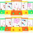 Sumind 10 Pcs Christmas Stocking Stuffers Handheld Water Game for Kids Mini Water Ring Toss Basketball Hoop Toy 90s Retro Mini Games for Goodie Bag Birthday Return Gifts (Fresh Style,Colorful) (Orange, Yellow, Green)