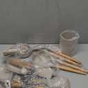 Umite Chef Kitchen Cooking Utensils Set, 33 pcs Non-Stick Silicone Cooking Kitchen Utensils Spatula Set with Holder, Wooden Handle Silicone Kitchen Gadgets Utensil Set (Khaki)