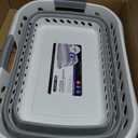 Laundry 360 Collapsible Laundry Basket 40L | Portable | Space Saver Storage | Hold 2 Loads | Store Under the Bed or Closet | Good for Kids | Dorm | Bedroom | Large | White/Grey