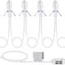 Christmas Village Light Accessory Cord with 6 LED Bulb, 11.5 ft C7 LED Lamp with Dual Fuse and On/Off Switch Plugs for Christmas Village House Crafts Pumpkin Lights(2 Pack)