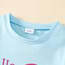 Toddler Girl Back to School Outfit Hello Kindergarten Short Sleeve T-Shirt First Day of School Tops (Blue)