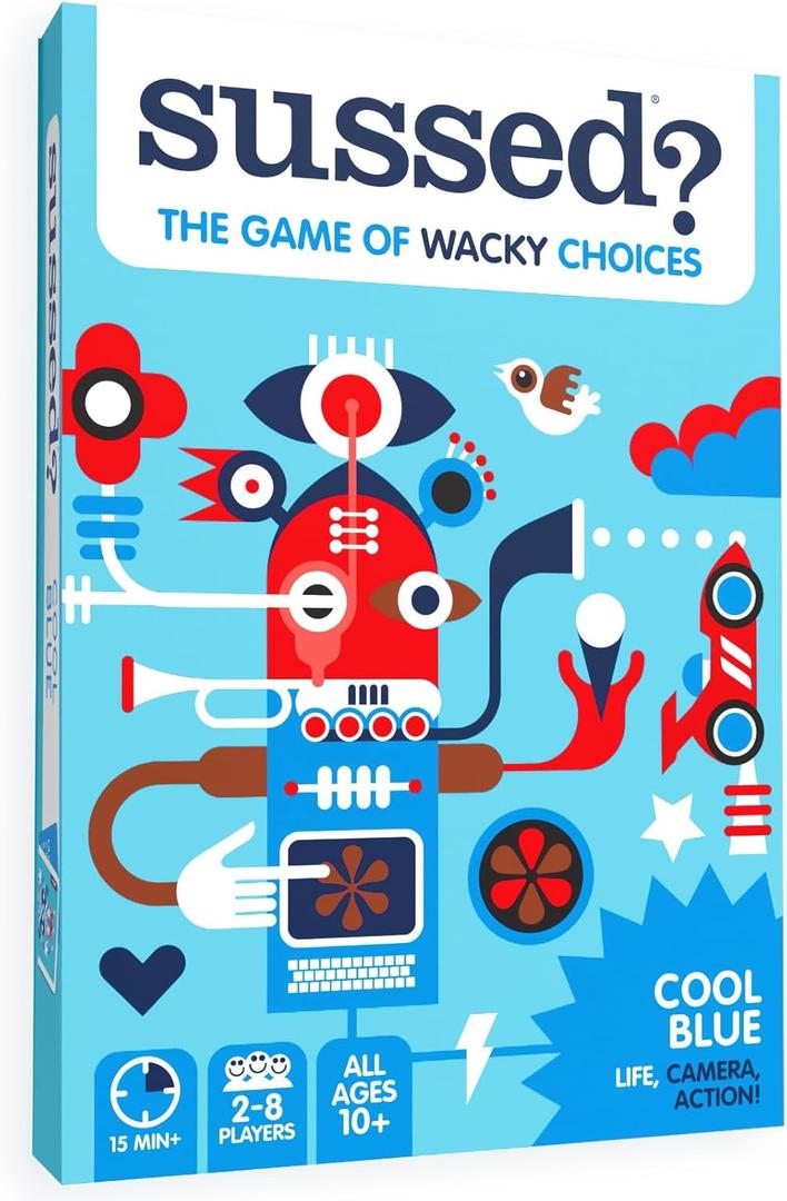 SUSSED The Wacky What Would You Do Card Game - Social Fun for Teens, Boys, Girls for Kids Ages 10+ & Adults - Blue Pack (Cool Blue (Cool Life Questions Theme))