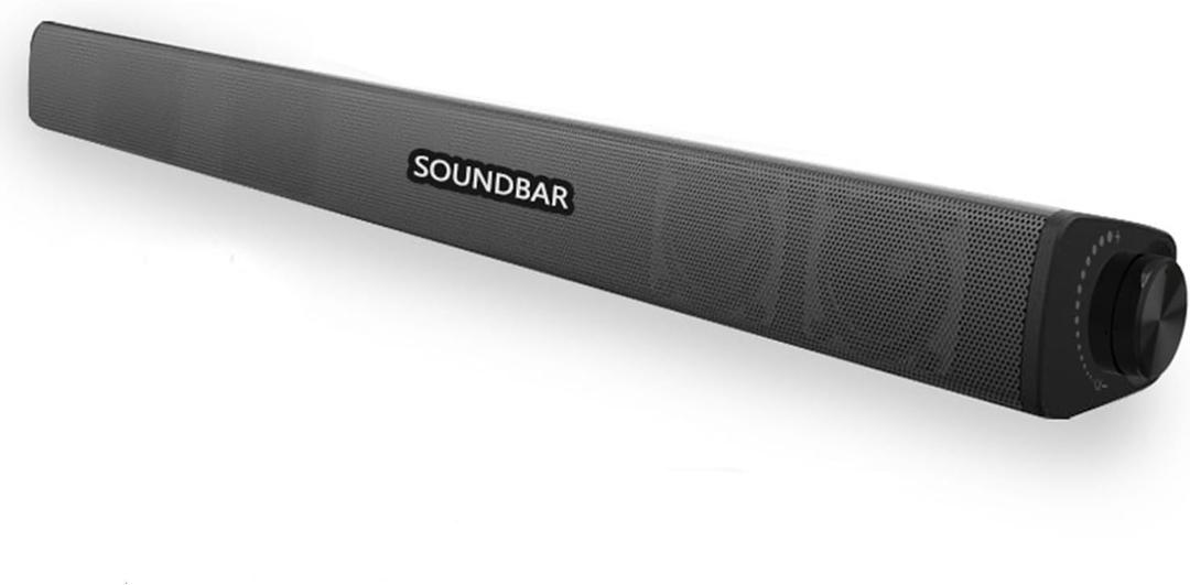 Portable Soundbar for TV/PC, Outdoor/Indoor Wired & Wireless Bluetooth 5.0 Speaker with Remote Control and Optical Cable, 30W Home Theater Sound bar with Built-in Subwoofers for Projector