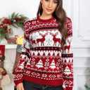 LANPULUX Christmas Sweater for Women Crewneck Adorable Ugly Christmas Sweater Family Matching Outfits Loose Pullover Knitwear (Small)