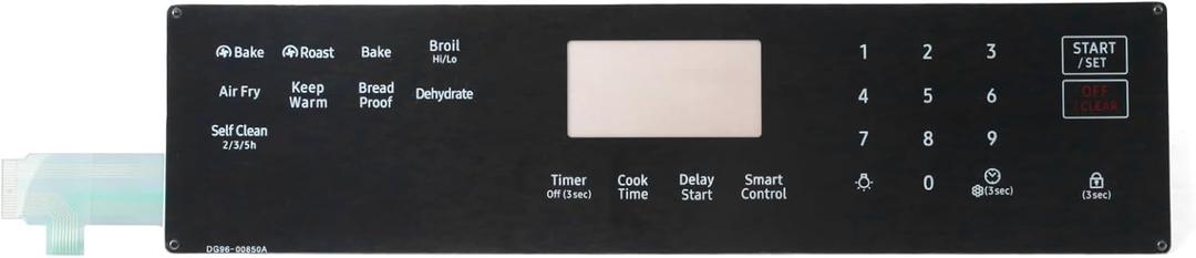 VAINELY DG9600850A Membrane Switch Touch Pad Compatible with Samsung Range Oven NX60A6111SS NX60A6711SS/AA00 NX60A6711ST/AA00 NX60A6711SS/AA01 NX60A6711SS/AA02, Control Panel Overlay Black