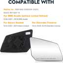 New Passenger Right Side Heated Mirror Compatible With GMC Acadia Chevy Traverse Saturn Outlook Replacement for 15951928, 25990004, 30223, 80223, GM1324119 with Plastic Backing Plate Heated Glass