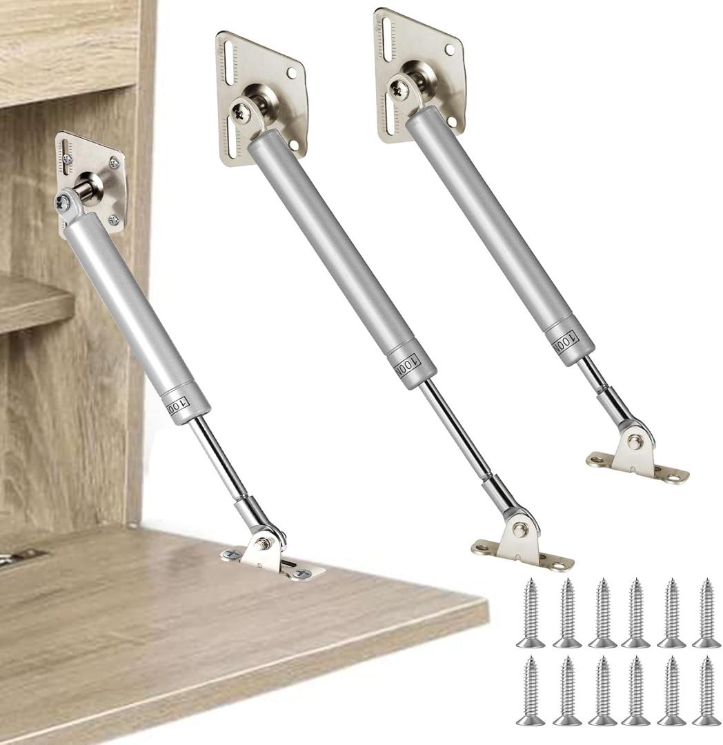HBL' 2 Pack 150N/33LBS Drop Down Gas Struts for Downward Flap Lid Slowly Down, Such as Drop-Front Desk, Cabinet Desk or Loft Hatch