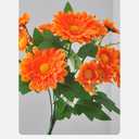 3 x 2 Pack Artificial Fall Flowers Orange Fall Floral Stems Fake Sunflower Daisy for Autumn Home Decorations -VASE NOT Included