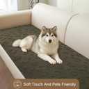 Foxdecor Couch Cover Non Slip Sofa Cover for Pets Chocolate 28 x 53 Inch | Couch Pad Pet Couch Cover Washable Furniture Protector for Living Room Recliner Sofa Seat Protector for Dogs and Cats