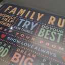 Family Rules Canvas Wall Art Family Inspirational Quotes Wall Decor Picture Colorful Uplifting Man Cave Poster Print Painting for Home Office Bedroom Living Room Home Decorate Prepare To Hang