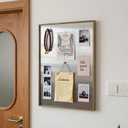 Wood Frame Stainless Steel Magnetic Bulletin Board for Wall