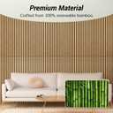 TONOR 4PCS Bamboo Acoustic Panels for Walls, 43.3" x 20.47" x 0.67" each, Slat Sound Absorbing Panels with Full Self-Adhesive, Soundproof Panel for TV Wall, Interior Decor, Home, Door, 43.3''L x 20.5''W x 0.7''H