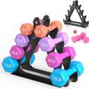 4-Tier Dumbbell Rack for 1-15 lb Weights, Holds 5 Pairs Space-Saving Sturdy A-Frame Stand for Home Gym, Weight Rack for Women's Dumbbell Set (Dumbbell Rack Stand Only)
