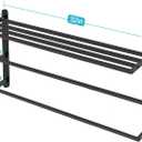 Matte Black 32 InchTowel Racks for Bathroom, VOTZAAQ Black Towel Shelf with Double Towel Bar, 3 Tier Stainless Steel Towel Storage, Bath Towel Holder Wall Mounted