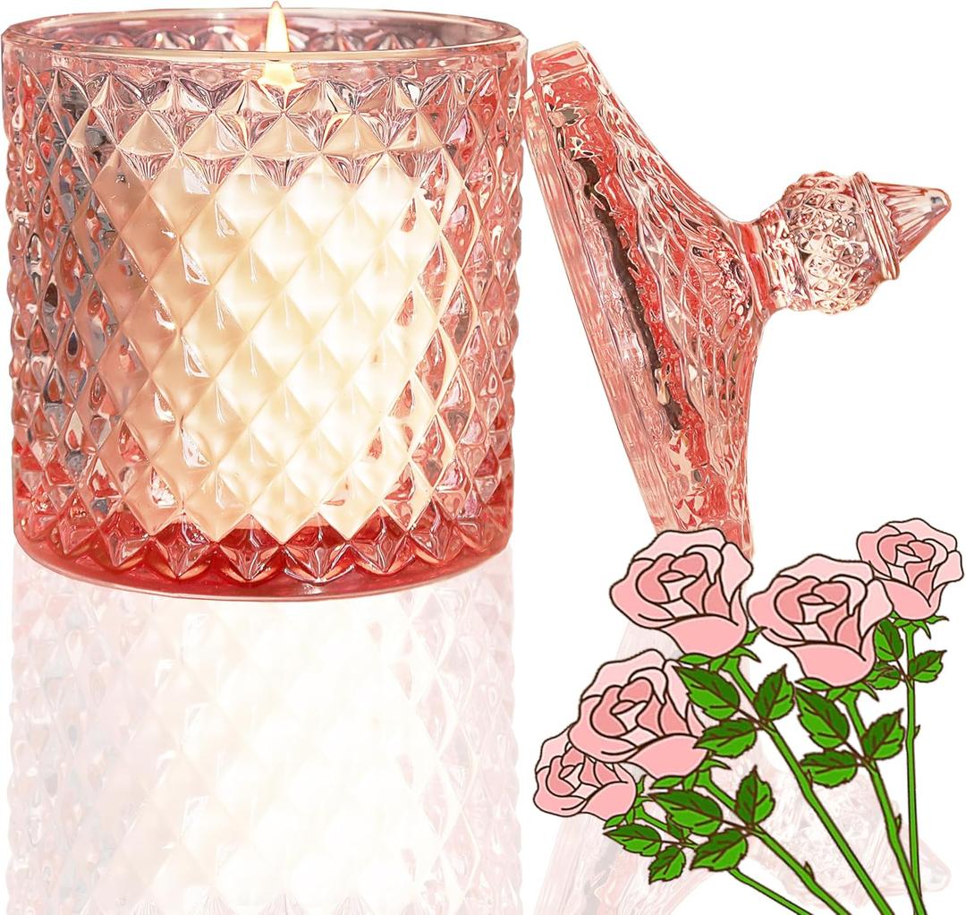 10 Oz Rose CandleSoy Pink CandlesScented Candles for Homewith an Extra Long Burn Time of 60 Hours, The Non-Toxic Soy Candle is The Beautiful Gift for Girls! 10 Oz Rose CandleSoy Pink CandlesScented Candles for Homewith an Extra Long Burn Time of 60 Hours, The Non-Toxic Soy Candle is The Beautiful Gift for Girls!