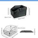 Bike Basket Rear, Foldable Bicycle Basket with PU Liner, Waterproof Cover and Cargo Net, Rear Bike Baskets for Most Bikes - Black, 15.7x12.2x10.2 Inch