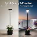 54" Solar Lamp Post with Planter, Outdoor Solar Post Lights - IP44 Waterproof, Diamond Lamp Head Design, White Lights Dusk to Dawn 6-8Hr, Easy Install for Lawn, Patio, Porch, Yard & Pathway Decor