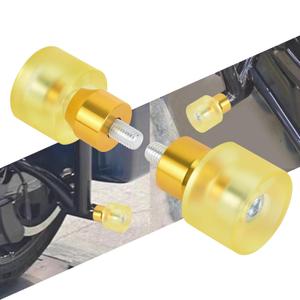 Engine Guard Saddlebag Guard Crash Bar Decorative Wheel M12 Screw Fit for Harley Touring Street Glide Road King Electra Ultra Softail Flat Out Tip Over Bar (Yellow Wheel with Yellow Slider)