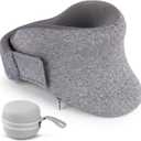 Turtle Neck Pillow for Traveling, Patented Chin Support Napping Travel pillow for Airplanes to Prevent Head Tipping,Dense Memory Foam for Plush Support,Ergonomic Airplane Pillow for Long Flight