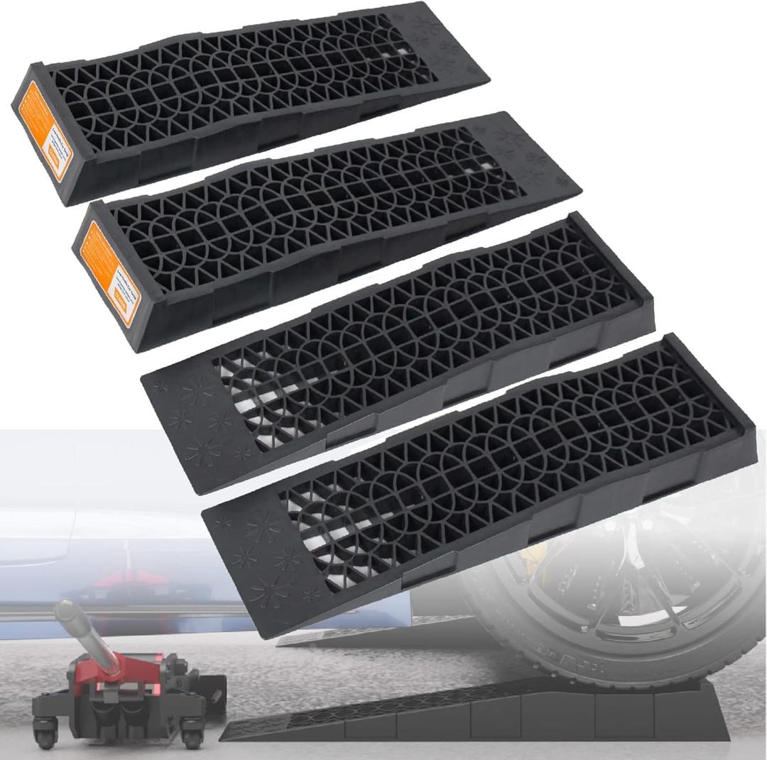 Low Profile Car Service Ramp, for Oil Changes & Maintenance, 4 Pack