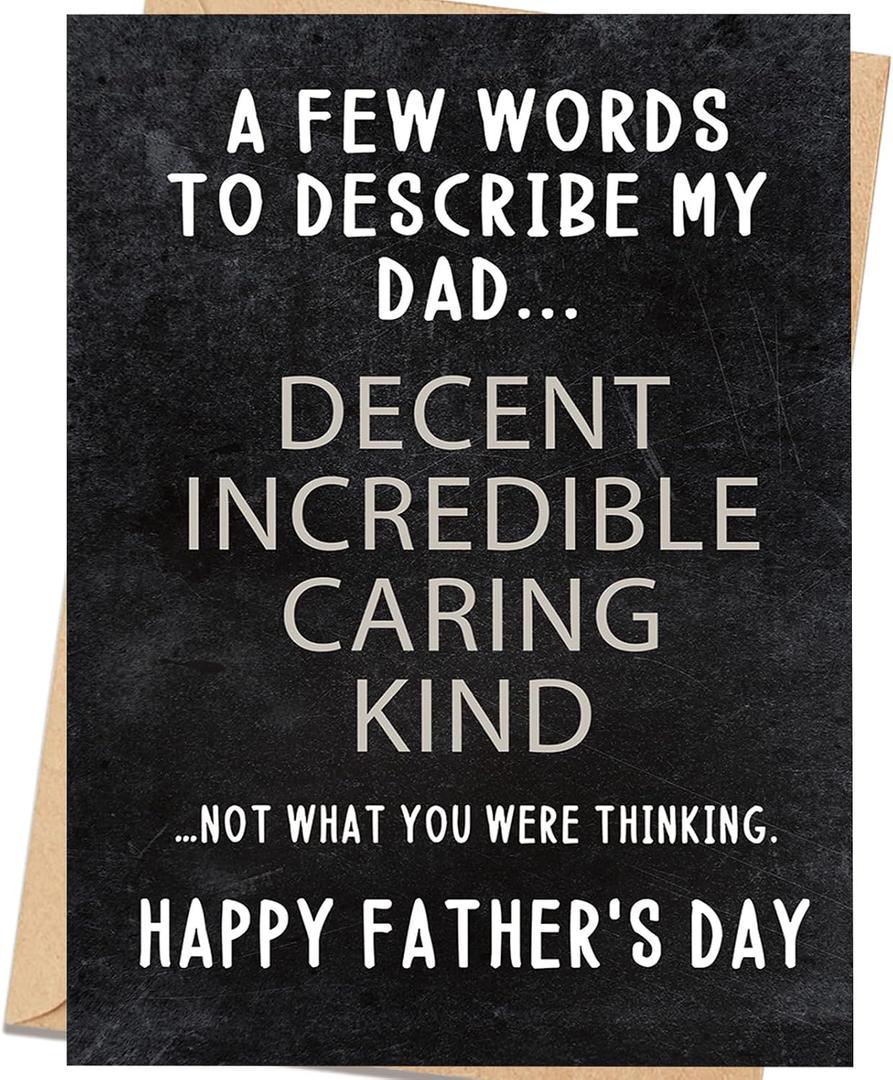 3 x Funny Fathers Day Card for Dad, Clever Hidden Joke Card from Son or Daughter, Happy Fathers Day Gift