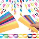 Lincia 600 Sheet Paper Chain Garland Strips 1x8 Inch with Double Sided Tape, DIY Construction Paper Chains for Birthday Wedding Holiday Party Decorations, Crafts Supplies (Mexican Festival)