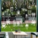 JarThenaAMC 37Pcs Potted Plant Window Clings Spring Summer Window Stickers White Cactus Succulent Double-Sided Glass Decals for Home Classroom Office Party Decor, 9 Sheets