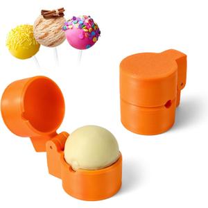2 PCS Round Cake Pop Mold Shapes Press Set, 3D Printed Sphere Circle Cake Pop Cutter and Pusher, Baking Tools Accessories for Home Baking, Birthday Parties, Wedding Desserts
