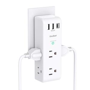 PD 30W Surge Protector Outlet Extender, Rotating Plug, One Beat 6 AC Multi Plug Outlet with 3 USB Ports (1 USB C), 1800J, 3-Sided Swivel Power Strip with Spaced Outlet Splitter for Home Office Dorm - Amazon.com