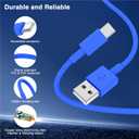 LOFPYE 3-Pack Blue [3.3FT+3.3FT+6FT] USB A to USB C CableUSB to USB C Car Carplay Cable for iPhone 16 15 Pro Plus Pro Maxfor iPad Pro/Air/Minifor Samsung S24/S23/S22for MacBook Pro/Air and More