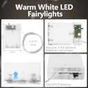 3 x Fairy Lights Battery Operated String Lights 16.4ft 50LED Flashing and Constant Light Waterproof Silver Wire for Christmas DIY Party Wedding Decoration (White, 2 Pack)