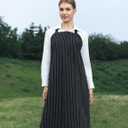 Bib Apron with Fixed Neck Strap and Utility Pocket  Full-Coverage Chef Apron for Kitchen, Restaurant & Caf (Black)